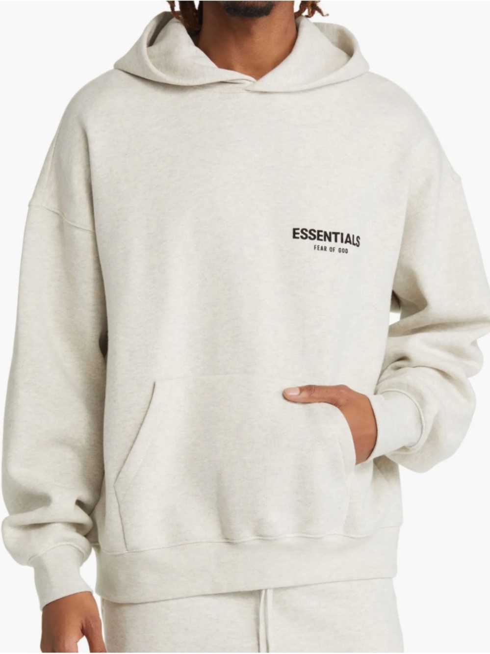 Fear of God Essentials Men's Cream Crewneck Hoodie